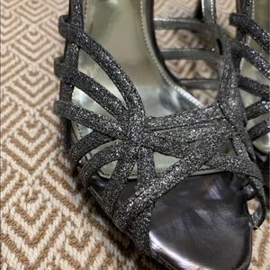 Silver glitter Nina heels